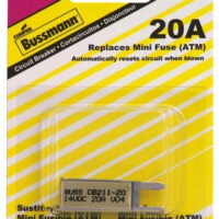 Bussmann (BP/CB211-20-RP) 20 Amp Type-I ATM Mini Circuit Breaker, Model: BP/CB211-20-RP