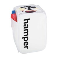 Smart Design King Size Pop Up Laundry Hamper with Side Pocket and Handles - Collapsible Design - Holds 3 Loads - for Clothes and Laundry - Home Organization - 18 x 24 Inch - White