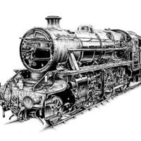 Steam Engine Vintage Train Edible Cake Image Topper 1/4 Sheet