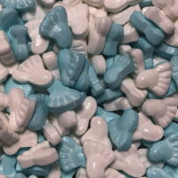 Gender Reveal Blue & White Chubby Baby Feet Candy Confetti Sprinkles Cake, Cookies, Donuts, Cakepop Toppings, 4 oz