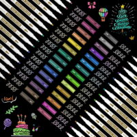 Metallic Marker Pens, Shuttle Art 30 Colors Metallic Paint Markers with 1 Coloring Book Fine Point for DIY Card, Calligraphy, Art and Crafting Projects, Works Great on Black Paper, Scrapbooks, Rock