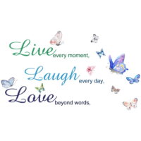 Takeoutsome Inspirational English Butterfly Wall Stickers Guest Background Wall Decoration