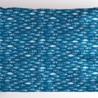 Fishes Pillow Sham Abstract Aquatic Life with Geometric Design Diamonds and Circles, Decorative Standard Size Printed Pillowcase, 26 X 20 Inches, Petrol Blue Baby Blue White, by Ambesonne
