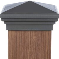 6x6 Post Cap (5.5')  Gray Mined Coal New England Pyramid Square Top for Outdoor Fences, Mailboxes & Decks, by Atlanta Post Caps