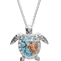 Turtle Necklace Sea Turtle ANTI-TARNISH Resistant Necklace Pendant Jewelry J-114 A