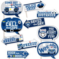 Funny Calling All Units - Police - Cop Birthday Party or Baby Shower Photo Booth Props Kit - 10 Piece