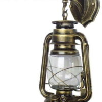 Fetcoi Retro Lantern Wall Lamp Sconce Light Holder Fixture Porch Light Lamp Antique Wall Lighting Outdoor Indoor Plastic Lamp Shade E27(Green bronze)