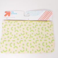 Up & Up Zip Pouch Canvas Zipper Pencil Case Abstract Geo Green