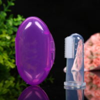 5PCS Baby Finger Toothbrushes Infant Toddlers Teeth Brushes Soft Baby Tongue Cleaners with Cases for Baby Oral Cleaning Tooth Training Supplies
