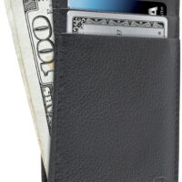Slim Minimalist Wallets For Men & Women - Genuine Leather Credit Card Holder Front Pocket RFID Blocking Wallet With Gift Box