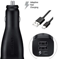 OEM Fast USB C Car Charger, Compatible for Samsung Galaxy S20/S20 Plus/S20 Ultra/S10+/S10e/S9/S8 Active/Note 10/Note 9/8/A20/A50/A70, Dual USB Adaptive Fast Car Charger with Type C Cable
