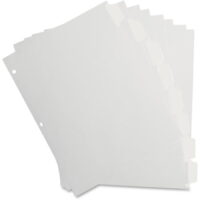 Business Source 3-Ring 8-Tab Indexes 8 Write-on Tab(s)1.25' Tab Width - 8.5' Divider Width x 11' Divider Length - Letter - 3 Hole Punched - White Divider - White Mylar Tab(s) - 8 / Set