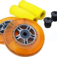 Razor Orange Replacement Razor Scooter Skateboard Wheels, Bearings, Yellow Grips