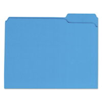 Universal UNV16161 Reinforced 1/3-Cut Top-Tab Letter Size File Folders - Blue (100/Box)