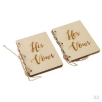 4pcs Fashion Wedding Vows Booklets Wooden Wedding Keepsakes Wedding Ceremony
