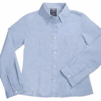 French Toast Uniform Girls 4-20 Long Sleeve Feminine Fit Oxford Blouse with Dart, 34160 Light Blue / 6X
