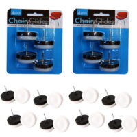8 Plastic Nail In Chair Glides1 1/8' Base Protects Furniture Tile Carpet Floors