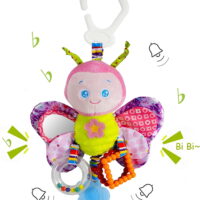 Stroller Toys and Car Seat Toys for Infants with Teether Hanging Stroller Toys Toddlers Clip on Toys Plush Baby Toys