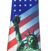 Stonehouse Collection Men's Patriotic Tie - American Flag Tie - 4th of July Tie