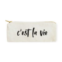 C'est La Vie Cotton Canvas Pencil Case and Travel Pouch