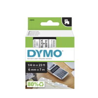 DYMO D1 Standard - Polyester - self-adhesive - black on white - Roll (1/4 in x 23 ft) 1 roll(s) label tape - for LabelMANAGER 210, 220, 260, 280, 360, 420, 500, PnP, PnP; DYMO LabelWriter 450