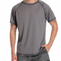 Men's UPF 50+ Rash Guard Short Sleeve Swim Shirts Sun Protection Swim Top