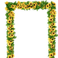 Coolmade 4 Pack 8.5' Artificial Sunflower Garland, Silk Sunflower Vine Artificial Flowers with Green Leaves, Wedding/Table Decor, Yellow