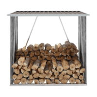 Fyydes Garden Log Storage Shed Galvanized Steel 64.2'x32.7'x60.6' Brown,Brown