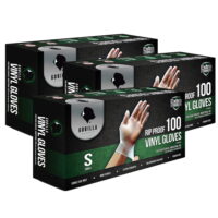 Gorilla Supply Disposable 4 Mil Vinyl Gloves BPA & Latex & Powder Free, 300 Count, Small