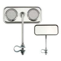 Rectangle Mirror Chrome Clear Reflectors. Bike mirror, bicycle mirror for lowrider , beach cruiser, chopper, limo, stretch bike