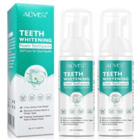 ALIVER Teeth Whitening Foam Toothpaste, Natural Ingredients with Citrus & Mint Essence, Gently Mousse Foaming Toothpaste and Mouthwash for Dental Care 2.11 fl.oz - 2 Pack