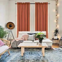 Luxury 2pc MR2 brick curtain semi sheer voile with rod pocket solid color light filtering window tretament drape for any room inside outside 54' wide X 95' Long
