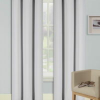 Set of 2 panels K68 white color blackout unlined thermal light blocking drapes for living room window curtain top grommets noise reducing 37' wide X 63' length each panel