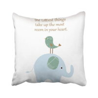 BPBOP Pink Quote Nursery Blue Room Child Elephant Bird Boy Alphabets Animals Pillowcase Throw Pillow Cover Case 18x18 inches