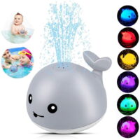 Baby Shower Toys Whale Bath Toys Automatic Sprinkler Toys with LED Lights Induction Flashing Fountain Baby Shower Bathtub Sprinklers Toys