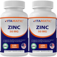 2 Pack - Vitamatic Zinc Supplement 50 mg as Zinc Gluconate 120 Ct