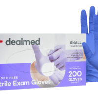 Dealmed Nitrile Medical Grade Exam Gloves | Disposable Gloves for Hospitals, Law Enforcement, First Response | Latex Free, Small (200/Box)