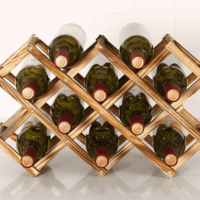 Wooden Wine Rack,Wine Bottle Stand Holder Storage Free Standing Folding Wooden Racks Table Organizer