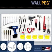 WallPeg 80pcs Pegboard Hooks with Big Plastic Bins - Peg Board Storage System Organizer