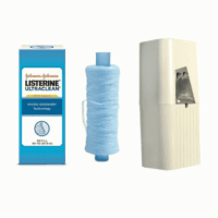 LISTERINE Ultraclean Mint Shred-Resistant Dental Floss Refill 90 Yard + Dispenser ( Combo Pack )