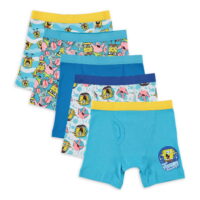 SpongeBob SquarePants Boys Underwear, 5 Pack Boxer Briefs Sizes 4-6