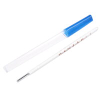 1Pc Glass Thermometer Triangular Bar Oral Mercury Thermometer for Adult(Blue)