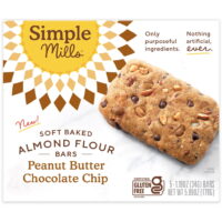 Simple Mills, Soft Baked Almond Flour Bars, Peanut Butter Chocolate Chip, 5 Bars, 1.19 oz (34 g) Each