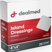 Dealmed Bordered Gauze Island Dressing, Sterile, 6' x 6', 25/Bx