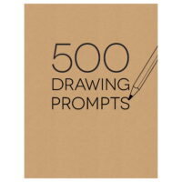Piccadilly 500 Drawing Prompts Guided Sketchbook, 7.4 x 9.6', Paper, 240 Pages, Tan