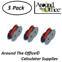 CASIO Model DR-120 Compatible CAlculator RS-6BR Twin Spool Black & Red Ribbon by Around The Office