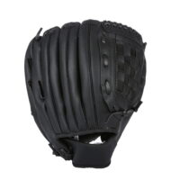 Baseball PU Leather Glove Outdoor Sports Baseball Softball Practice Training Glove Sports Gear, Black, 10.5 Inch