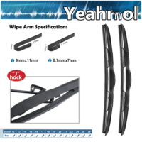 Yeahmol 24 in & 16 in Windshield Wiper Blades Fit For Chevrolet Captiva Sport 2014 24'&16' Premium Hybrid Wiper Replacement For Car Front Window, Set of 2, J U HOOK Wiper Arm