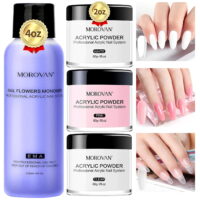 Morovan Acrylic Nail Kit Acrylic Powder Monomer Liquid Set 4oz Pink White Clear Colors