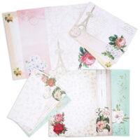 60 Sheet Vintage Stationary Paper and 30 Envelopes, Writing Letter Stationery Set for Kids, Girls, Floral Designs, 10.2' x 7.2'